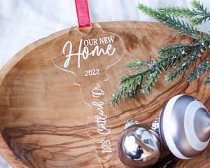 New Home Key Christmas Ornament Personalized - Acrylic House Key Ornament