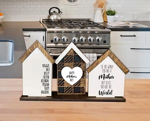 Personalized Mother's Day House Scene Shelf Sitter