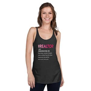 #Realtor definition - Women's Dark Racerback Tank