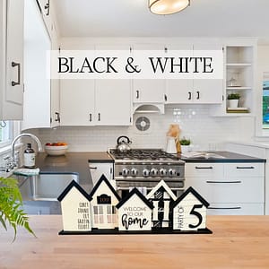 Black and White personalized standing house kit