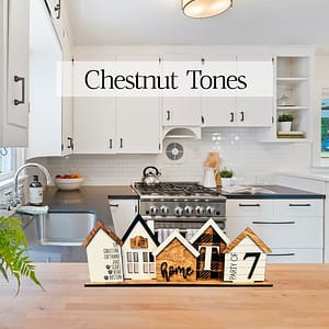 Personalized standing house kit in chestnut tones