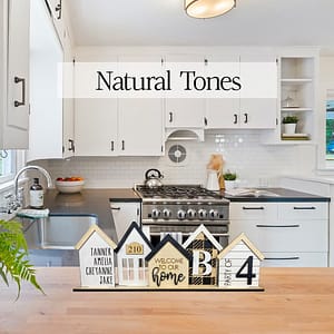Personalized standing house kit in natural tones
