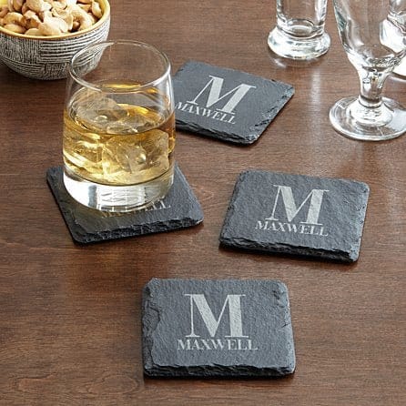 Personalized Slate Square Drink Coasters